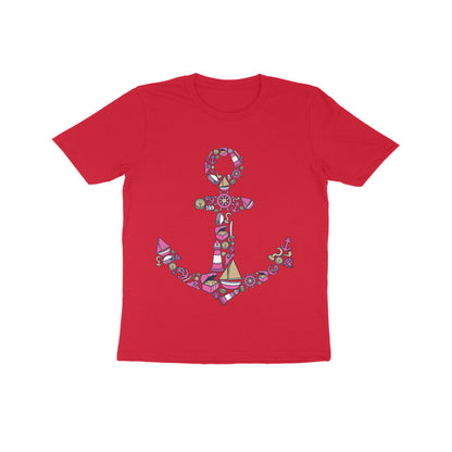 Kids' Half Sleeve Round Neck Tshirt – Anchor Yellow puraidoprints