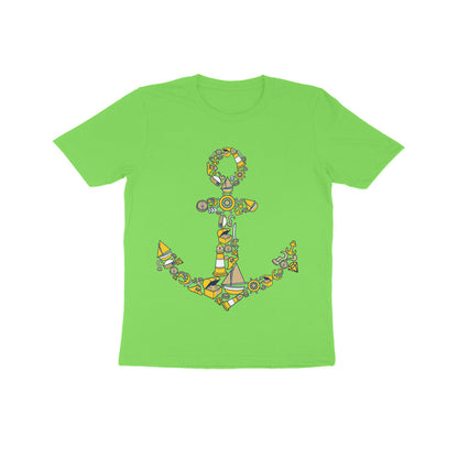 Kids' Half Sleeve Round Neck Tshirt – Anchor Yellow puraidoprints