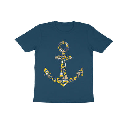 Kids' Half Sleeve Round Neck Tshirt – Anchor Yellow puraidoprints