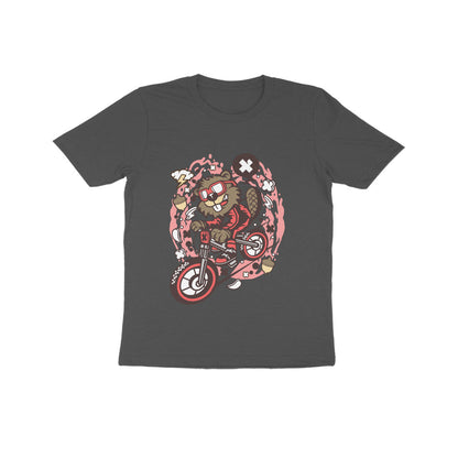 Kids' Half Sleeve Round Neck Tshirt – Beaver Downhill Ride puraidoprints