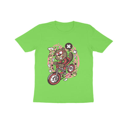 Kids' Half Sleeve Round Neck Tshirt – Beaver Downhill Ride puraidoprints