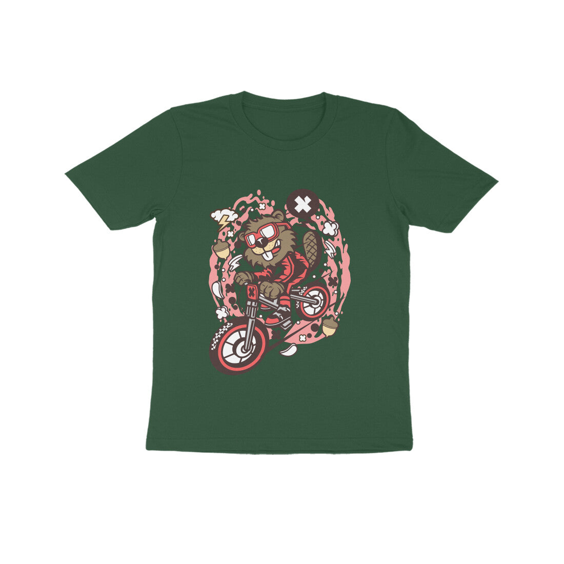 Kids' Half Sleeve Round Neck Tshirt – Beaver Downhill Ride puraidoprints