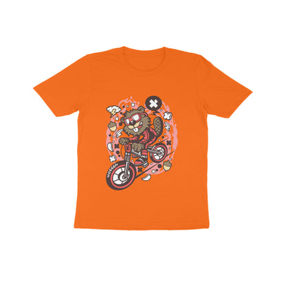 Kids' Half Sleeve Round Neck Tshirt – Beaver Downhill Ride puraidoprints