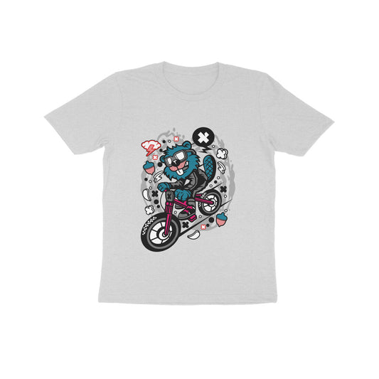 Kids' Half Sleeve Round Neck Tshirt – Blue Beaver Downhill Ride puraidoprints