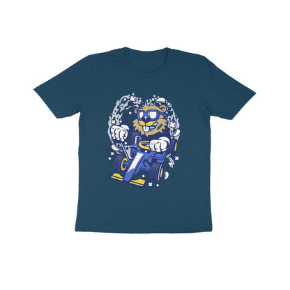 Kids' Half Sleeve Round Neck Tshirt – Blue Racer Beaver puraidoprints