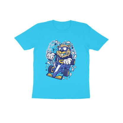 Kids' Half Sleeve Round Neck Tshirt – Blue Racer Beaver puraidoprints