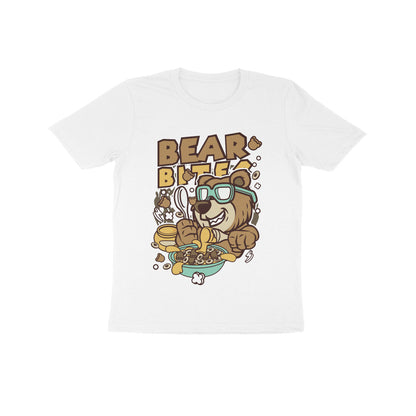 Kids' Half Sleeve Round Neck Tshirt – Brown Bear Biter puraidoprints
