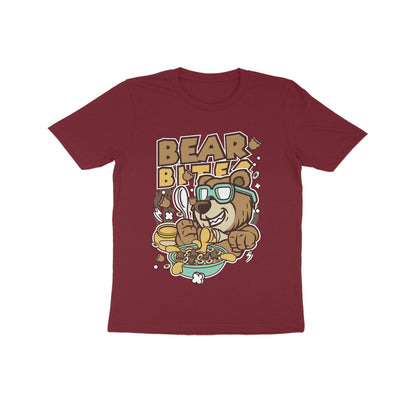 Kids' Half Sleeve Round Neck Tshirt – Brown Bear Biter puraidoprints