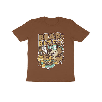 Kids' Half Sleeve Round Neck Tshirt – Brown Bear Biter puraidoprints