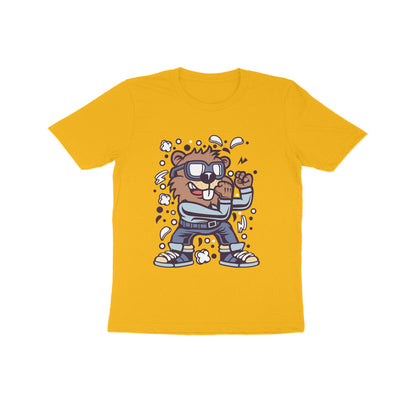 Kids' Half Sleeve Round Neck Tshirt – Brown Beaver Fighter puraidoprints