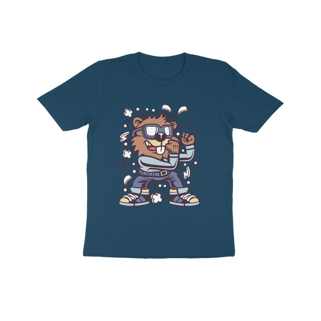 Kids' Half Sleeve Round Neck Tshirt – Brown Beaver Fighter puraidoprints