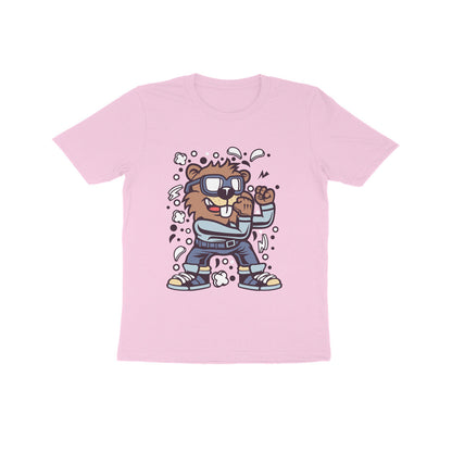 Kids' Half Sleeve Round Neck Tshirt – Brown Beaver Fighter puraidoprints
