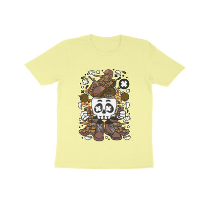 Kids' Half Sleeve Round Neck Tshirt – Brown Skull Army puraidoprints