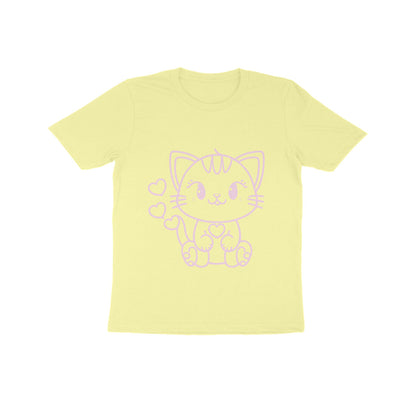 Kids' Half Sleeve Round Neck Tshirt – Cute Cat puraidoprints