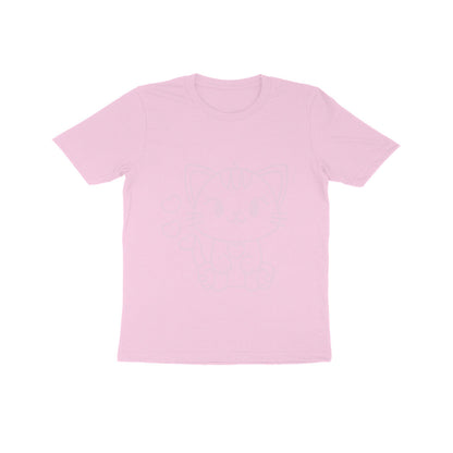 Kids' Half Sleeve Round Neck Tshirt – Cute Cat puraidoprints