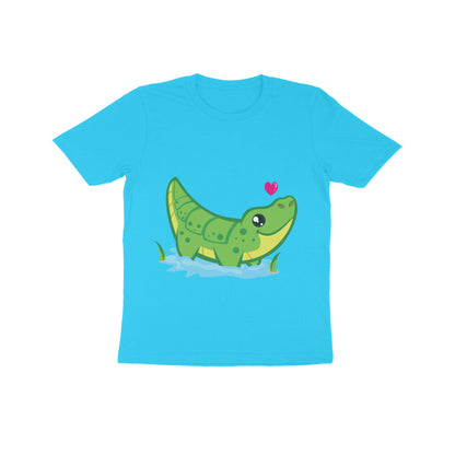 Kids' Half Sleeve Round Neck Tshirt – Cute Croc puraidoprints