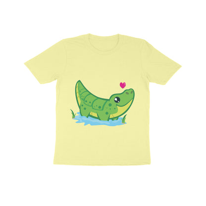 Kids' Half Sleeve Round Neck Tshirt – Cute Croc puraidoprints