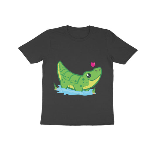 Kids' Half Sleeve Round Neck Tshirt – Cute Croc puraidoprints
