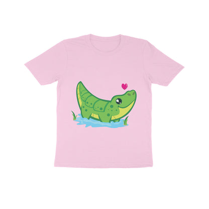 Kids' Half Sleeve Round Neck Tshirt – Cute Croc puraidoprints