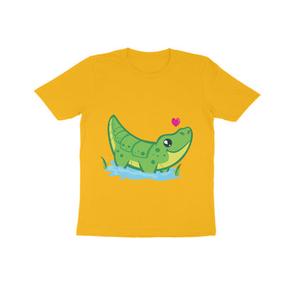Kids' Half Sleeve Round Neck Tshirt – Cute Croc puraidoprints