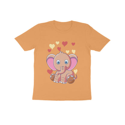 Kids' Half Sleeve Round Neck Tshirt – Cute Elephant puraidoprints