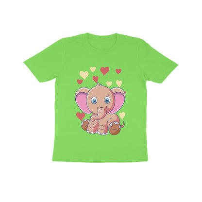 Kids' Half Sleeve Round Neck Tshirt – Cute Elephant puraidoprints