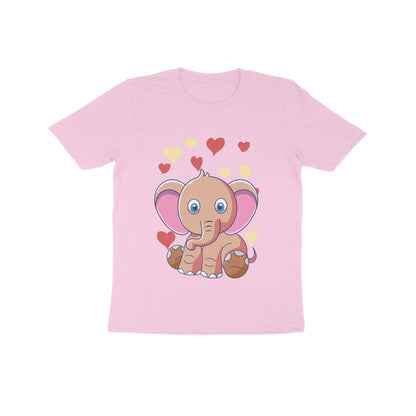 Kids' Half Sleeve Round Neck Tshirt – Cute Elephant puraidoprints