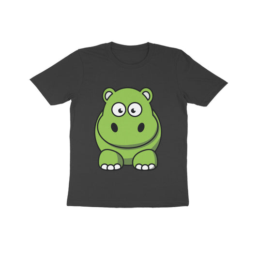 Kids' Half Sleeve Round Neck Tshirt – Cute Hippo puraidoprints