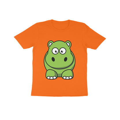 Kids' Half Sleeve Round Neck Tshirt – Cute Hippo puraidoprints
