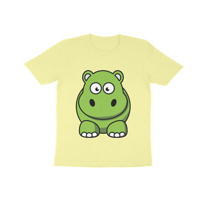 Kids' Half Sleeve Round Neck Tshirt – Cute Hippo puraidoprints
