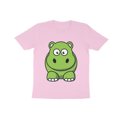 Kids' Half Sleeve Round Neck Tshirt – Cute Hippo puraidoprints
