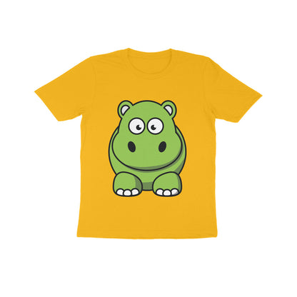 Kids' Half Sleeve Round Neck Tshirt – Cute Hippo puraidoprints