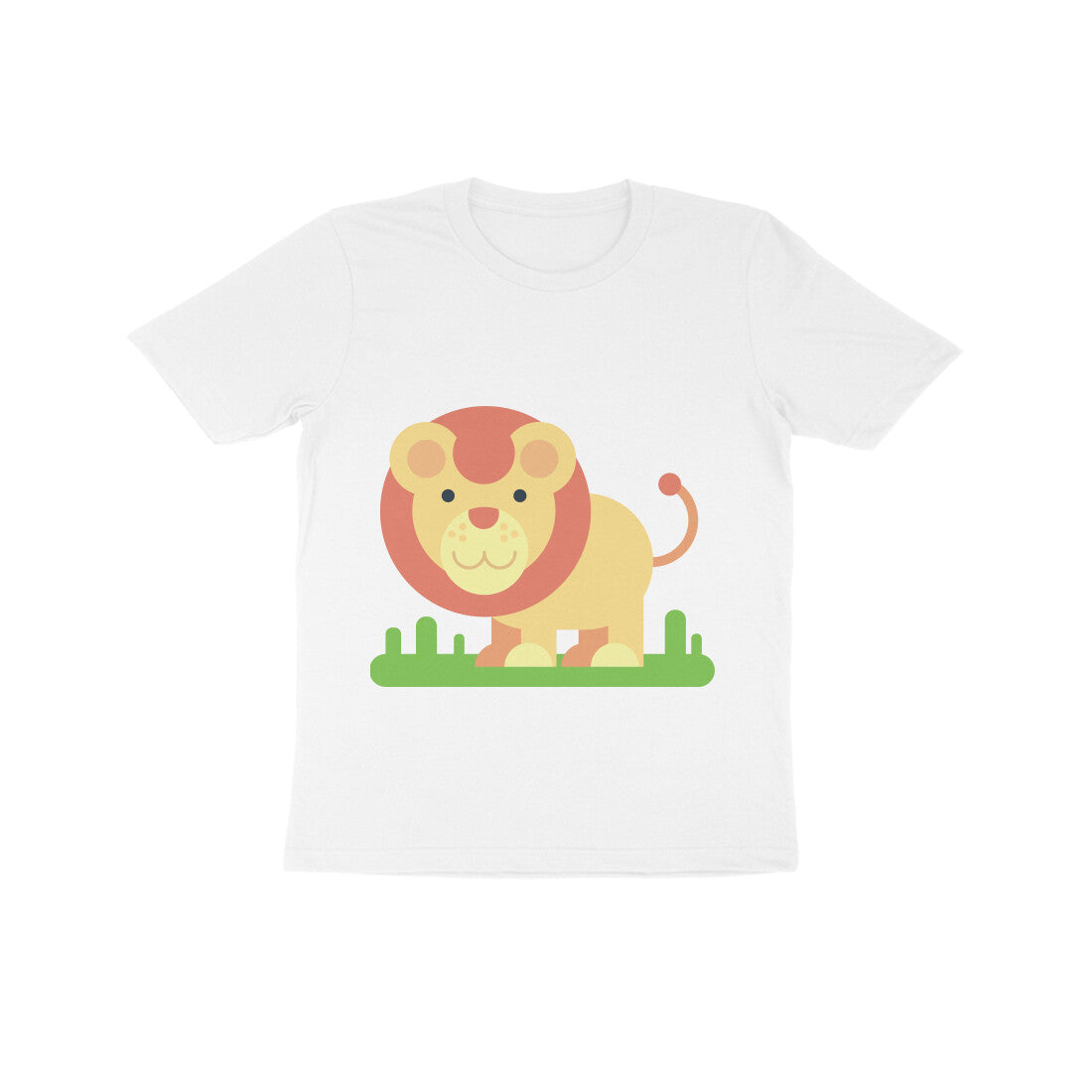 Kids' Half Sleeve Round Neck Tshirt – Cute Lion puraidoprints