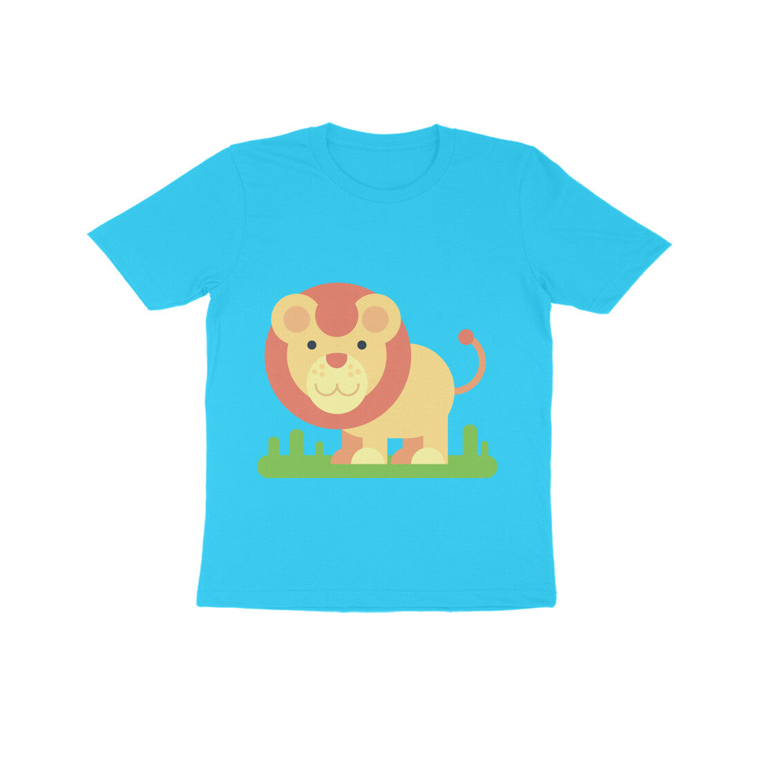 Kids' Half Sleeve Round Neck Tshirt – Cute Lion puraidoprints