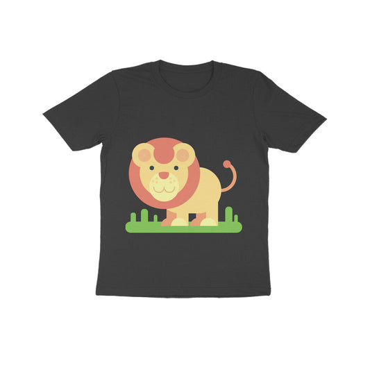 Kids' Half Sleeve Round Neck Tshirt – Cute Lion puraidoprints