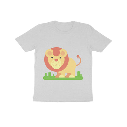 Kids' Half Sleeve Round Neck Tshirt – Cute Lion puraidoprints