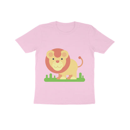 Kids' Half Sleeve Round Neck Tshirt – Cute Lion puraidoprints