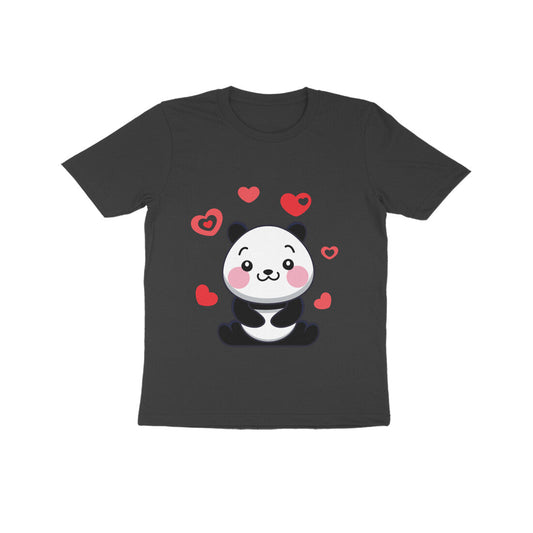 Kids' Half Sleeve Round Neck Tshirt – Cute Lovable Panda puraidoprints