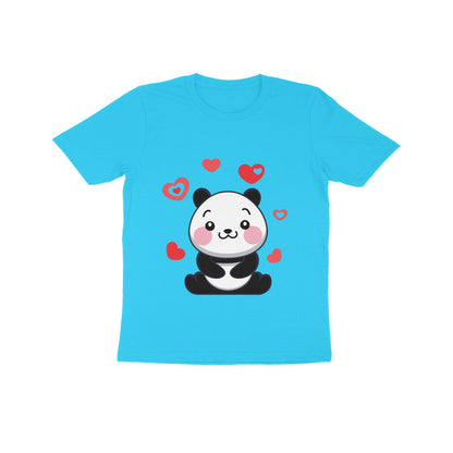Kids' Half Sleeve Round Neck Tshirt – Cute Lovable Panda puraidoprints