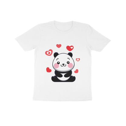 Kids' Half Sleeve Round Neck Tshirt – Cute Lovable Panda puraidoprints