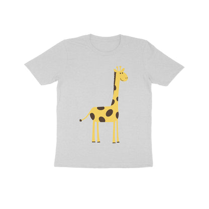 Kids' Half Sleeve Round Neck Tshirt – Cute Tall Giraffe puraidoprints