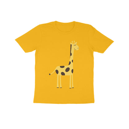 Kids' Half Sleeve Round Neck Tshirt – Cute Tall Giraffe puraidoprints