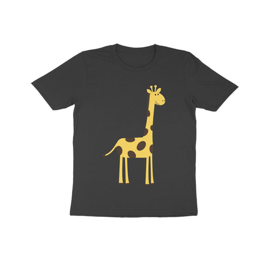 Kids' Half Sleeve Round Neck Tshirt – Cute Tall Giraffe puraidoprints