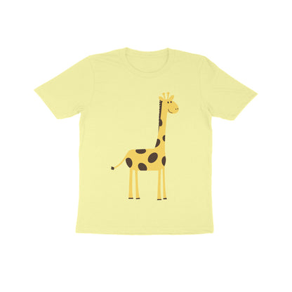 Kids' Half Sleeve Round Neck Tshirt – Cute Tall Giraffe puraidoprints