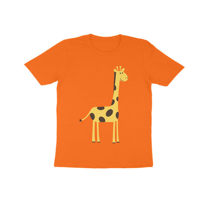 Kids' Half Sleeve Round Neck Tshirt – Cute Tall Giraffe puraidoprints