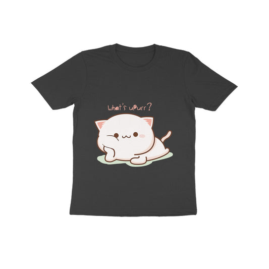 Kids' Half Sleeve Round Neck Tshirt – Cute What’s up cat puraidoprints