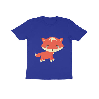 Kids' Half Sleeve Round Neck Tshirt – Cute fox puraidoprints