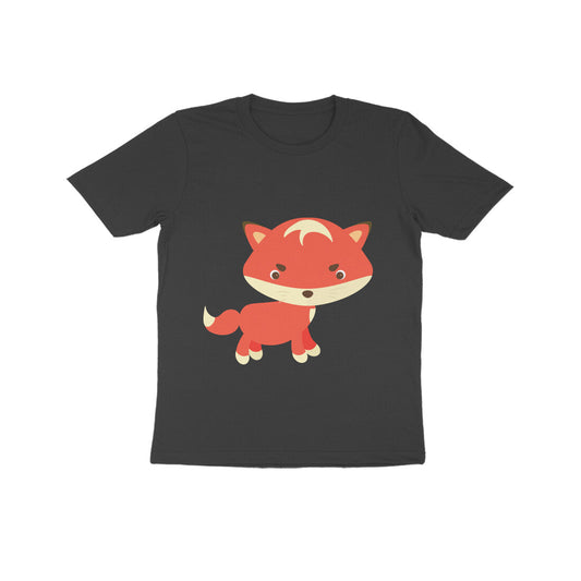 Kids' Half Sleeve Round Neck Tshirt – Cute fox puraidoprints