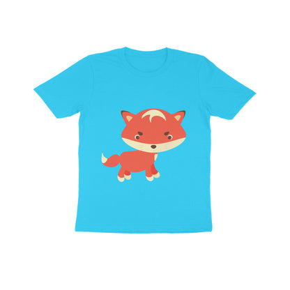 Kids' Half Sleeve Round Neck Tshirt – Cute fox puraidoprints