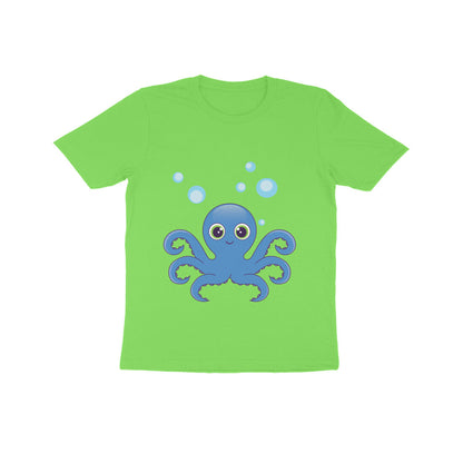 Kids' Half Sleeve Round Neck Tshirt – Cute octopus puraidoprints